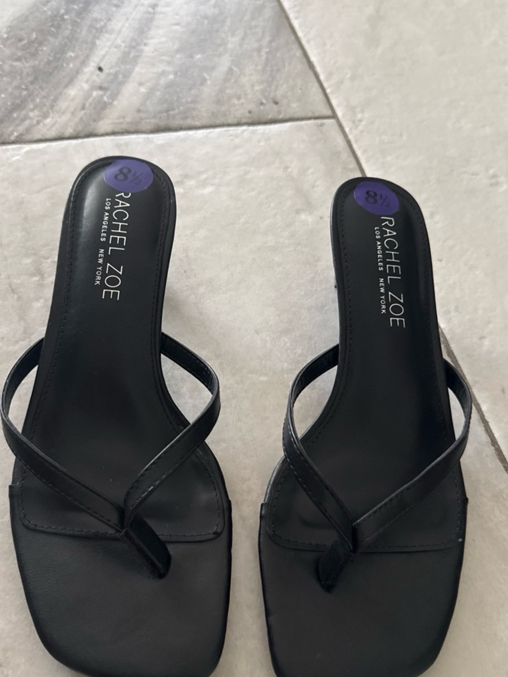 Rachel Zoe Black Square-Toe Slip-On Mules